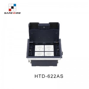 Safewire HTD-622AS-45 access floor boxes TUV CE certificated cavity floor boxes EV charging station