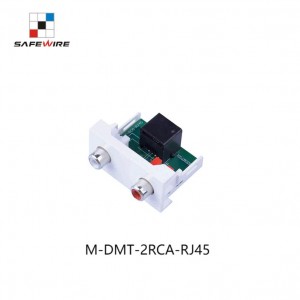 Safewire M-DMT-2RCA-RJ45 45*22.5mm Video Socket & Audio Socket 1/2/3 RCA with RJ45 Jack Modules