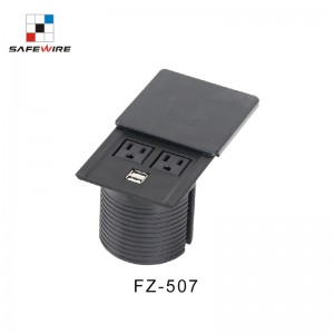 Safewire FZ-PFB01 Slide Coverplate with Two Power Outlet+Dual Port USB Charger Socket