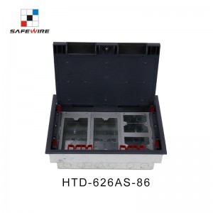 Safewire HTD-626AS-86 TUV CE certificated access floor boxes cavity floor boxes EV charging station