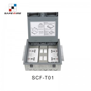 Safewire SCF-T01 TUV CE certificated access floor boxes cavity floor boxes EV charging station