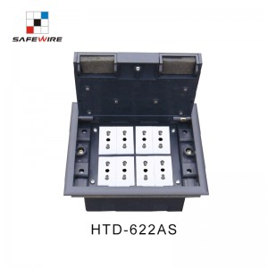 Safewire HTD-622AS-45 access floor boxes TUV CE certificated cavity floor boxes EV charging station