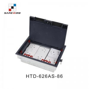 Safewire HTD-626AS-86 TUV CE certificated access floor boxes cavity floor boxes EV charging station