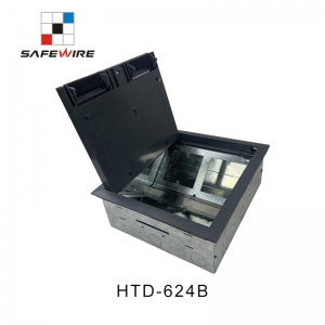 Safewire#HTD-624B : side mounting floorbox ,85~100mm galvanized steel box  (only for concrete/screed floor)