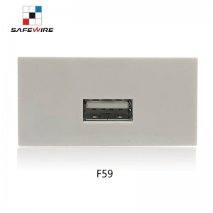 Safewire F59 22.5*45mm 2.0 a Data USB Socket / Wall Socket