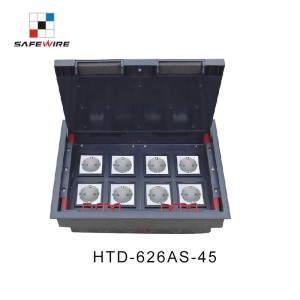 Safewire HTD-626AS-45 access floor boxes TUV CE certificated cavity floor boxes EV charging station