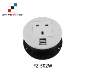 Safewire FZ-502W Grommets with Power Socket + USB Charger/Office Socket