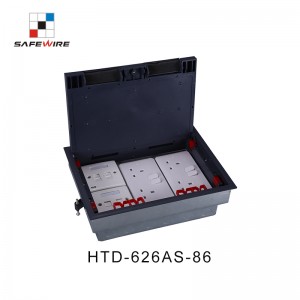 Safewire HTD-626AS-86 TUV CE certificated access floor boxes cavity floor boxes EV charging station