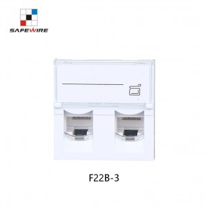 Safewire F22B-3 45*45mm RJ45 utp cat6 toolless 2 port