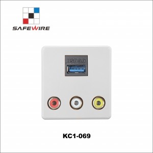 Safewire KC1-069 A/V socket with USB socket 16A