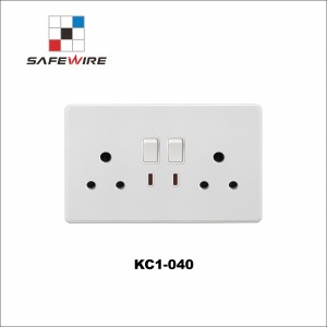 Safewire KC1-040 Double 15A switched socket  with neon 15A