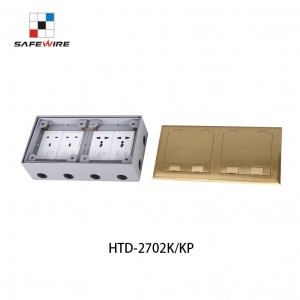 Safewire HTD-2702K/KP Floor Receptacle Junction Box Brass Outlet Cover EV charging station