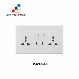 Safewire KC1-043 Double switched socket with neon 13A