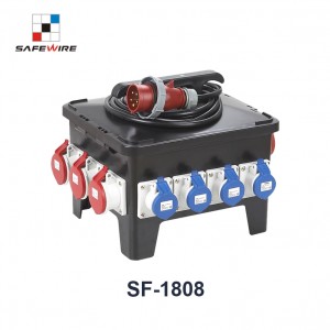 Safewire SF-1808 waterproof 24 ways IP65 distribution box portable box for CEE plug and socket