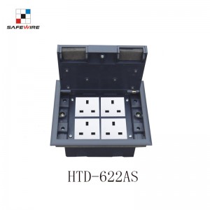 Safewire HTD-622AS-45 access floor boxes TUV CE certificated cavity floor boxes EV charging station