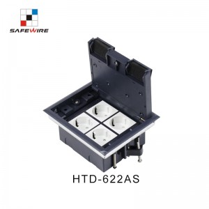 Safewire HTD-622AS-45 access floor boxes TUV CE certificated cavity floor boxes EV charging station