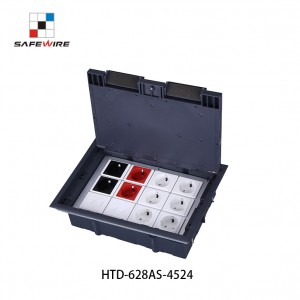 Safewire HTD-628AS-4524 TUV CE certificated access floor boxes cavity floor boxes EV charging station