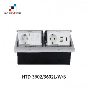 Safewire HTD-3602/3602L/W/B Concrete floor boxes Junction Box carpet box EV charging station