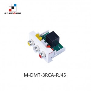 Safewire M-DMT-3RCA-RJ45 45*22.5mm Video Socket & Audio Socket 1/2/3 RCA with RJ45 Jack Modules