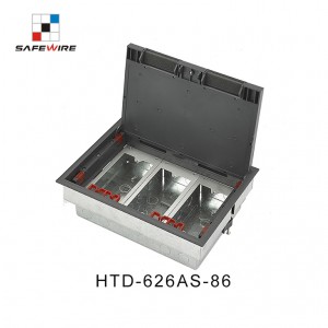 Safewire HTD-626AS-86 TUV CE certificated access floor boxes cavity floor boxes EV charging station