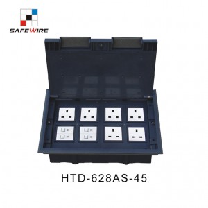 Safewire HTD-628AS-45 access floor boxes TUV CE certificated cavity floor boxes EV charging station