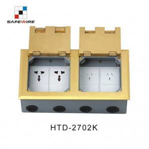 Safewire HTD-2702K/KP Floor Receptacle Junction Box Brass Outlet Cover EV charging station