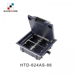 Safewire HTD-624AS-86 TUV CE certificated access floor boxes cavity floor boxes EV charging station