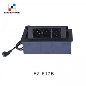 Safewire FZ-517B official furniture socket with 3 gangs 45*45mm receptacle