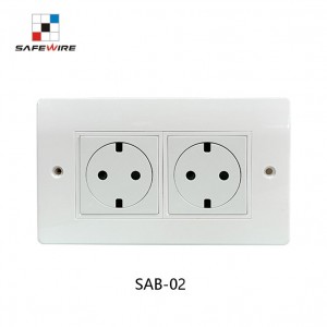 Safewire SAB-02 ABS plastic 86 146 mm 2 gang DLP trunking box with 45*45mm data and power socket embed box