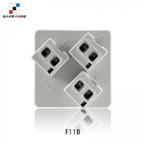 Safewire F11B 45*45mm 13A BS1363 45 Degree Shutter BS UK Socket Module/Office Socket/Desk Socket/Floor Socket