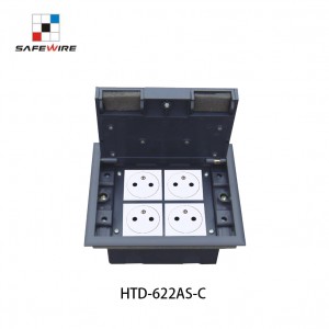 Safewire HTD-622AS-C TUV CE certificated access floor boxes cavity floor boxes EV charging station