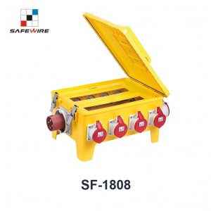 Safewire SF-1808 waterproof 24 ways IP65 distribution box portable box for CEE plug and socket