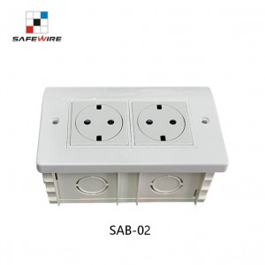 Safewire SAB-02 ABS plastic 86 146 mm 2 gang DLP trunking box with 45*45mm data and power socket embed box