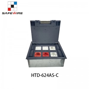 Safewire HTD-624AS-C TUV CE certificated access floor boxes cavity floor boxes EV charging station