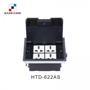 Safewire HTD-622AS-45 access floor boxes TUV CE certificated cavity floor boxes EV charging station