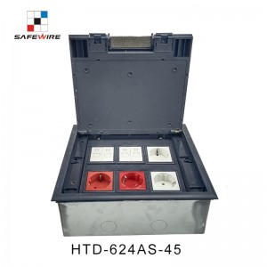 Safewire HTD-624AS-45 access floor boxes TUV CE certificated cavity floor boxes EV charging station