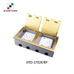 Safewire HTD-2702K/KP Floor Receptacle Junction Box Brass Outlet Cover EV charging station