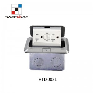 Safewire HTD-J02L Floor Receptacle Junction Box Brass Outlet Cover EV charging station