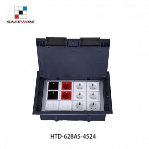 Safewire HTD-628AS-4524 TUV CE certificated access floor boxes cavity floor boxes EV charging station