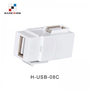 Safewire H-USB-08C 90 Degree ABS USB2.0A/USB2.0A