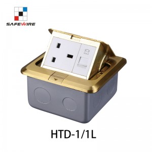 Safewire HTD-1/1L Brass Outlet Cover Junction Box Floor Receptacle EV charging station