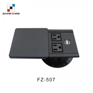 Safewire FZ-PFB01 Slide Coverplate with Two Power Outlet+Dual Port USB Charger Socket