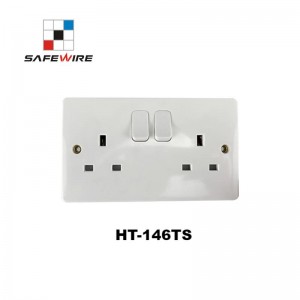 Safewire HT-146TS BS 13A 2 Gang Power Cable Plug Pop up Desktop Socket USB Switch Socket