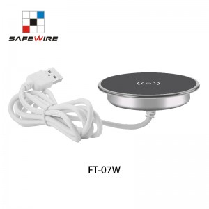 Safewire FT-07W Furniture Embedded 10W for Mobile Phone Fast Charging Table Wireless Charger with QC 3.0 adaptor