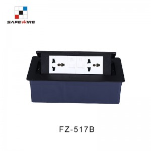 Safewire FZ-517B official furniture socket with 3 gangs 45*45mm receptacle