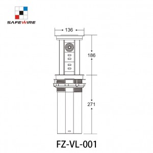 Safewire FZ-VL-001 Vertical socket kitchen socket counter table socket