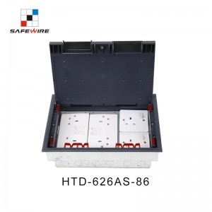 Safewire HTD-626AS-86 TUV CE certificated access floor boxes cavity floor boxes EV charging station