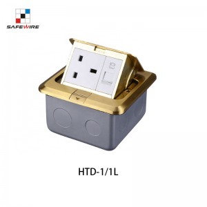 Safewire HTD-1/1L Brass Outlet Cover Junction Box Floor Receptacle EV charging station