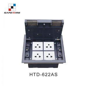 Safewire HTD-622AS-45 access floor boxes TUV CE certificated cavity floor boxes EV charging station